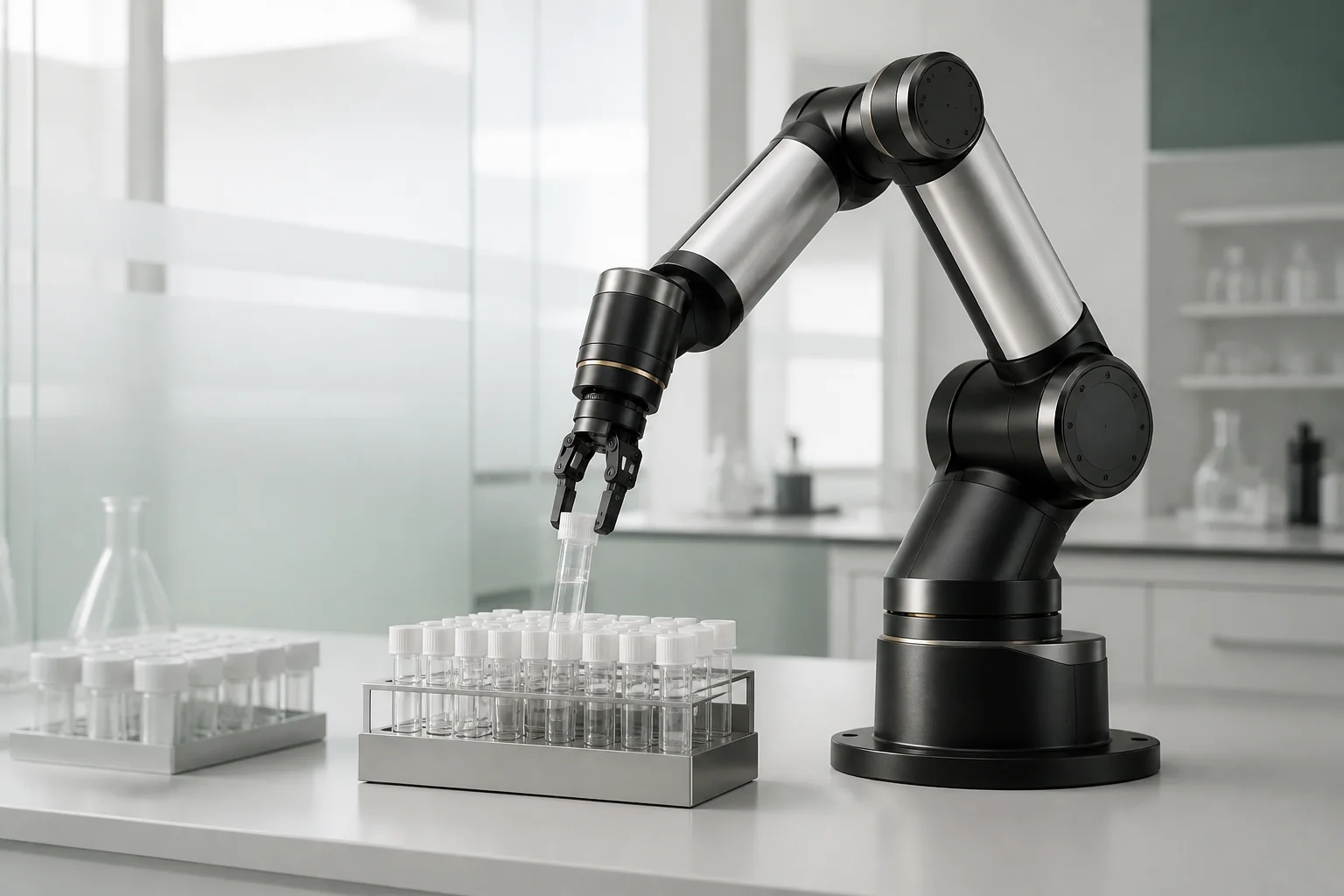 Robonova robotic arm in a healthcare & laboratory setting